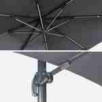 3x3m, Luce, grijze LED parasol op zonne-energie met geïntegreerd licht + hoes Photo6