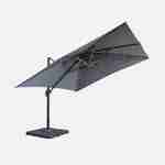 Parasol déporté solaire LED 3x3m Luce gris avec lumière intégrée + housse  Photo3