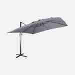 3x3m, Luce, grijze LED parasol op zonne-energie met geïntegreerd licht + hoes Photo1