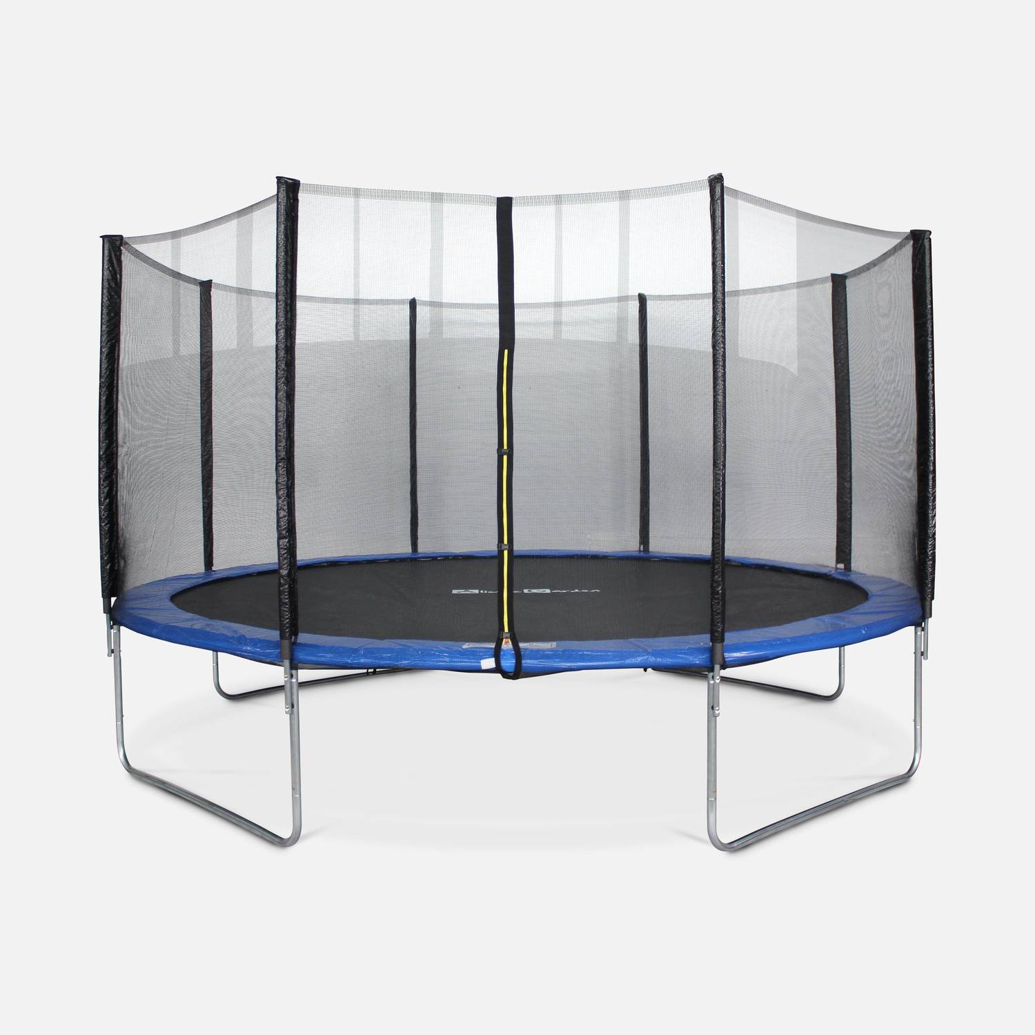 430cm blauwe trampoline met accessoires + kampeertent met draagtas Photo2