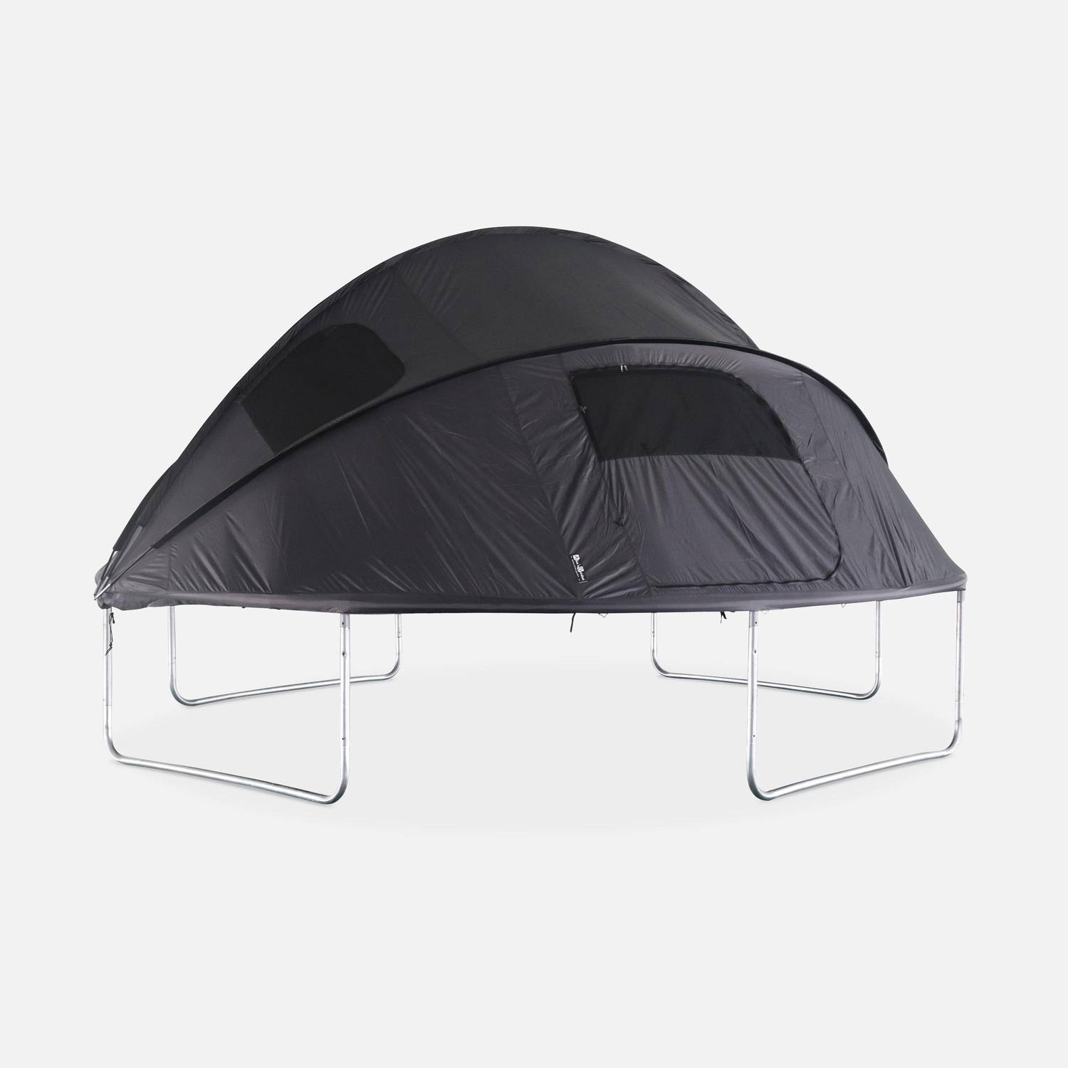 Trampoline 430cm gris avec pack d'accessoires + Tente de camping avec sac de transport Photo4
