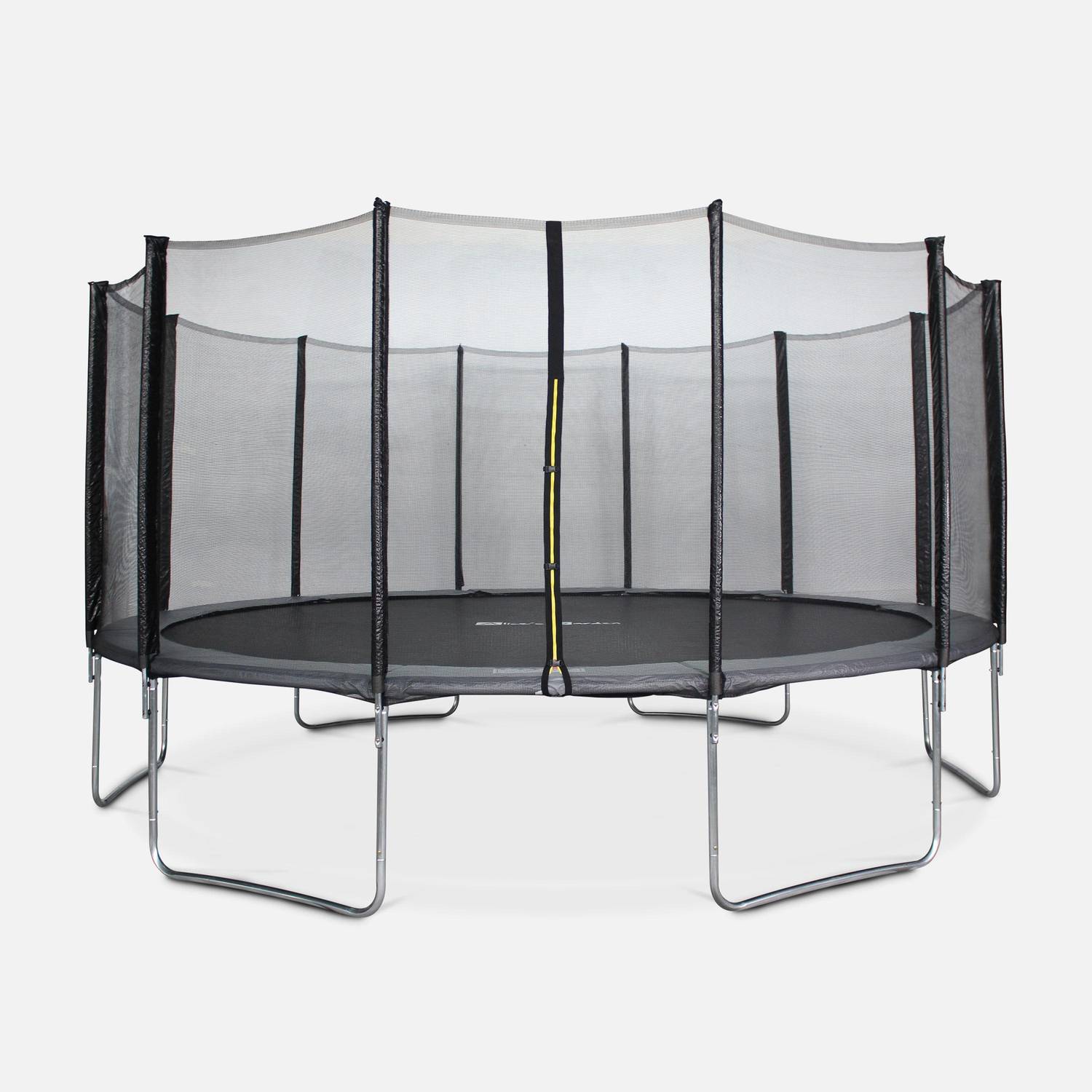 490cm grijze trampoline met accessoires + kampeertent Photo2
