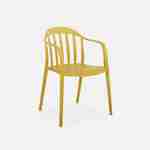 Lot de 4 fauteuils de jardin plastique moutarde, empilables  Photo2