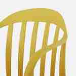 Lot de 4 fauteuils de jardin plastique moutarde, empilables  Photo4