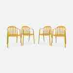 Lot de 4 fauteuils de jardin plastique moutarde, empilables  Photo1