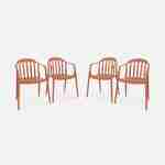 Lot de 4 fauteuils de jardin plastique terracotta, empilables  Photo1