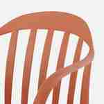 Lot de 4 fauteuils de jardin plastique terracotta, empilables  Photo4