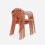 Lot de 4 fauteuils de jardin plastique terracotta, empilables  Photo3