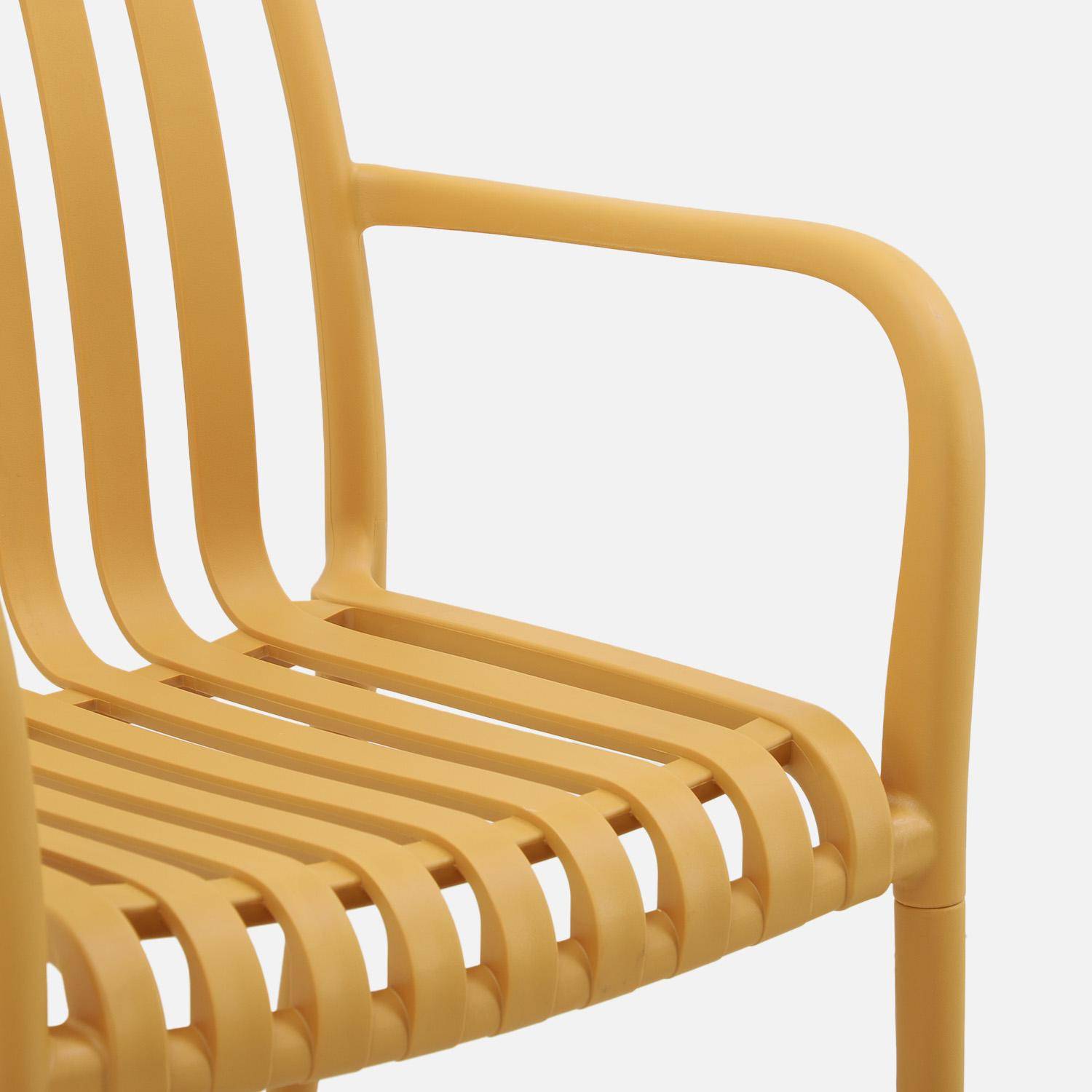 Sillón de jardín con diseño lineal, set de 4 Mostaza - 58x55x81 cm Photo7