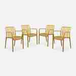 Lot de 4 fauteuils de jardin en plastique moutarde, empilables, design linéaire  Photo1