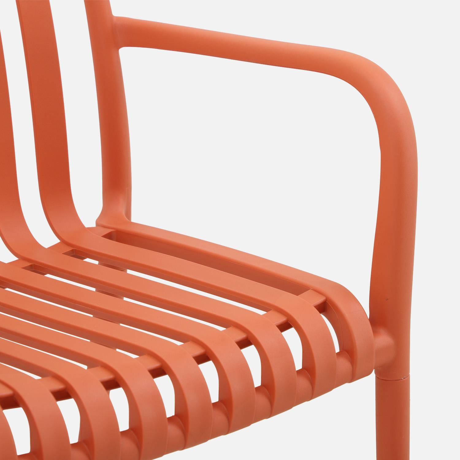 Sillón de jardín con diseño lineal, set de 4 Terracotta - 58x55x81 cm,sweeek,Photo7