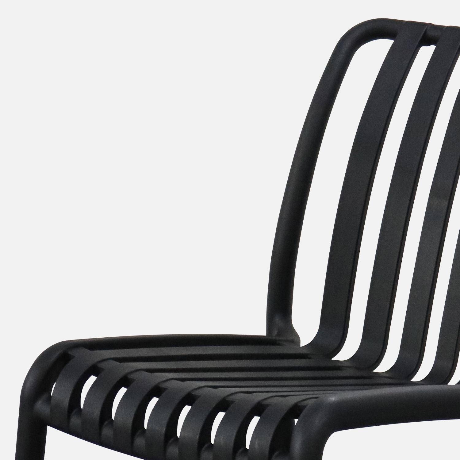 4er Set Gartenstühle aus schwarzem Kunststoff, stapelbar, bereits montiert - Agathe,sweeek,Photo6