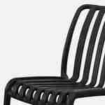 Lot de 4 chaises de jardin en plastique noir, empilables, déjà montées Photo4