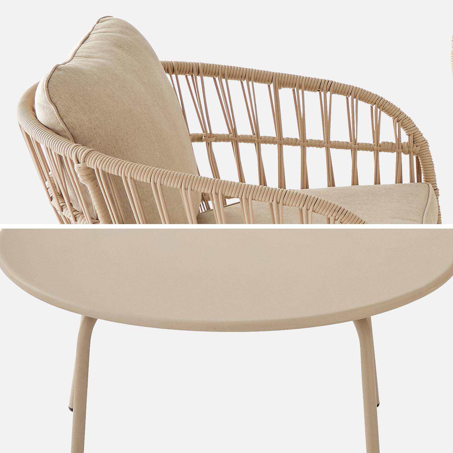 Salotto da giardino in corda a 4 posti, Vatuo, Beige, 146x70x76 cm,sweeek,Photo7