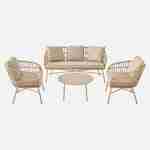 Gartenmöbelset aus Stahl mit Seilbespannung, Tischplatte aus Zink, 4 Sitzplätze - Vatua Photo5