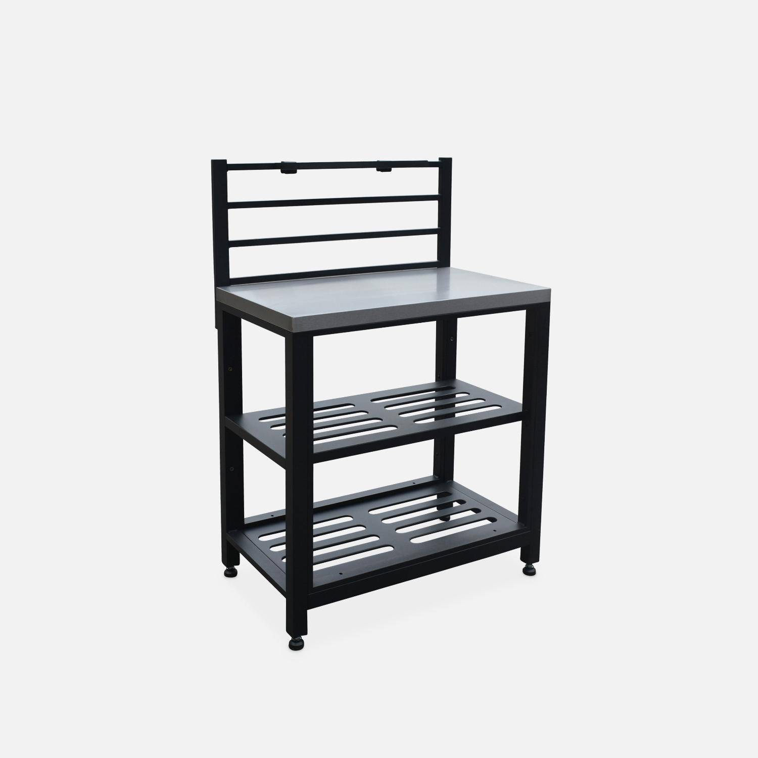 Range Bûches Vertical Acier Noir Avec 2 Étagères H.112 Cm Pour Cheminée - 5