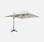 Premium quality rectangular 3x4m cantilever solar LED parasol, with integrated light, Beige | sweeek