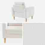3-seater sofa Scandi-style and armchair with wooden legs, white boucle, Bjorn duo Photo5