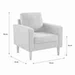 3-seater sofa Scandi-style and armchair with wooden legs, white boucle, Bjorn duo Photo6