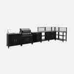 Ensemble de meubles de cuisine extérieure en acier inoxydable 7 modules avec barbecue au gaz 4 brûleurs Photo2