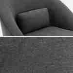360° drehbarer Sessel mit dunkelgrauem Stoffbezug und Kissen, LANA B 80 x T 73 x H 77 cm Photo7