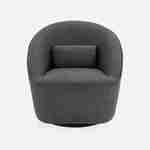 360° draaibare fauteuil in donkergrijze stof met kussen, LANA B 80 x D 73 x H 77cm Photo4