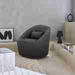 360° draaibare fauteuil, Lana, in donkergrijze stof, met kussen B 80 x D 73 x H 77cm Photo2