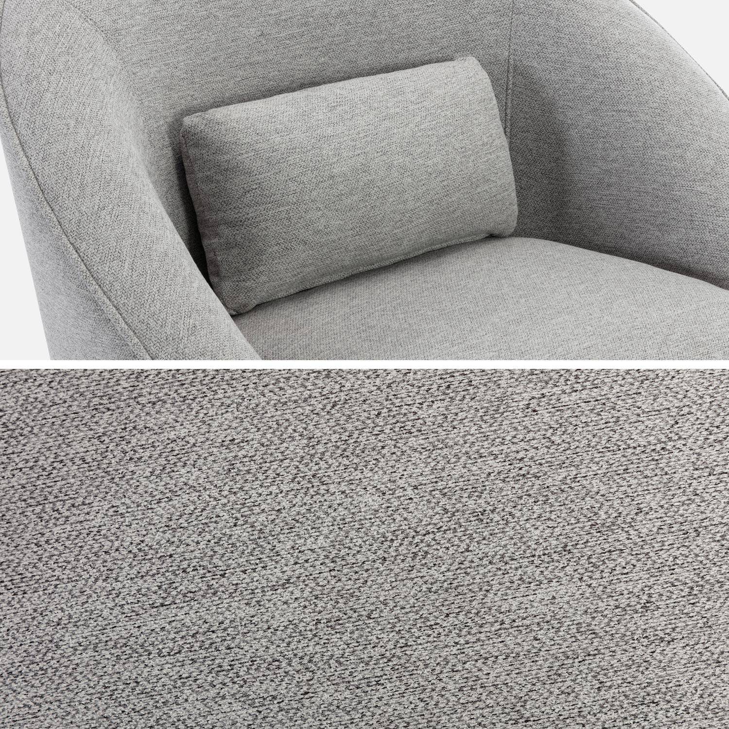 360° draaibare fauteuil, Lana, in lichtgrijze stof, met kussen B 80 x D 73 x H 77cm,sweeek,Photo7