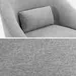 Fauteuil pivotant 360° en tissu gris clair, avec coussin LANA L 80 x P 73 x H77cm Photo7