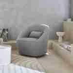 360° draaibare fauteuil, Lana, in lichtgrijze stof, met kussen B 80 x D 73 x H 77cm Photo1