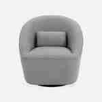 360° draaibare fauteuil, Lana, in lichtgrijze stof, met kussen B 80 x D 73 x H 77cm Photo4
