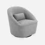 360° draaibare fauteuil, Lana, in lichtgrijze stof, met kussen B 80 x D 73 x H 77cm Photo3