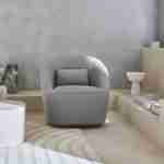 360° draaibare fauteuil, Lana, in lichtgrijze stof, met kussen B 80 x D 73 x H 77cm Photo2