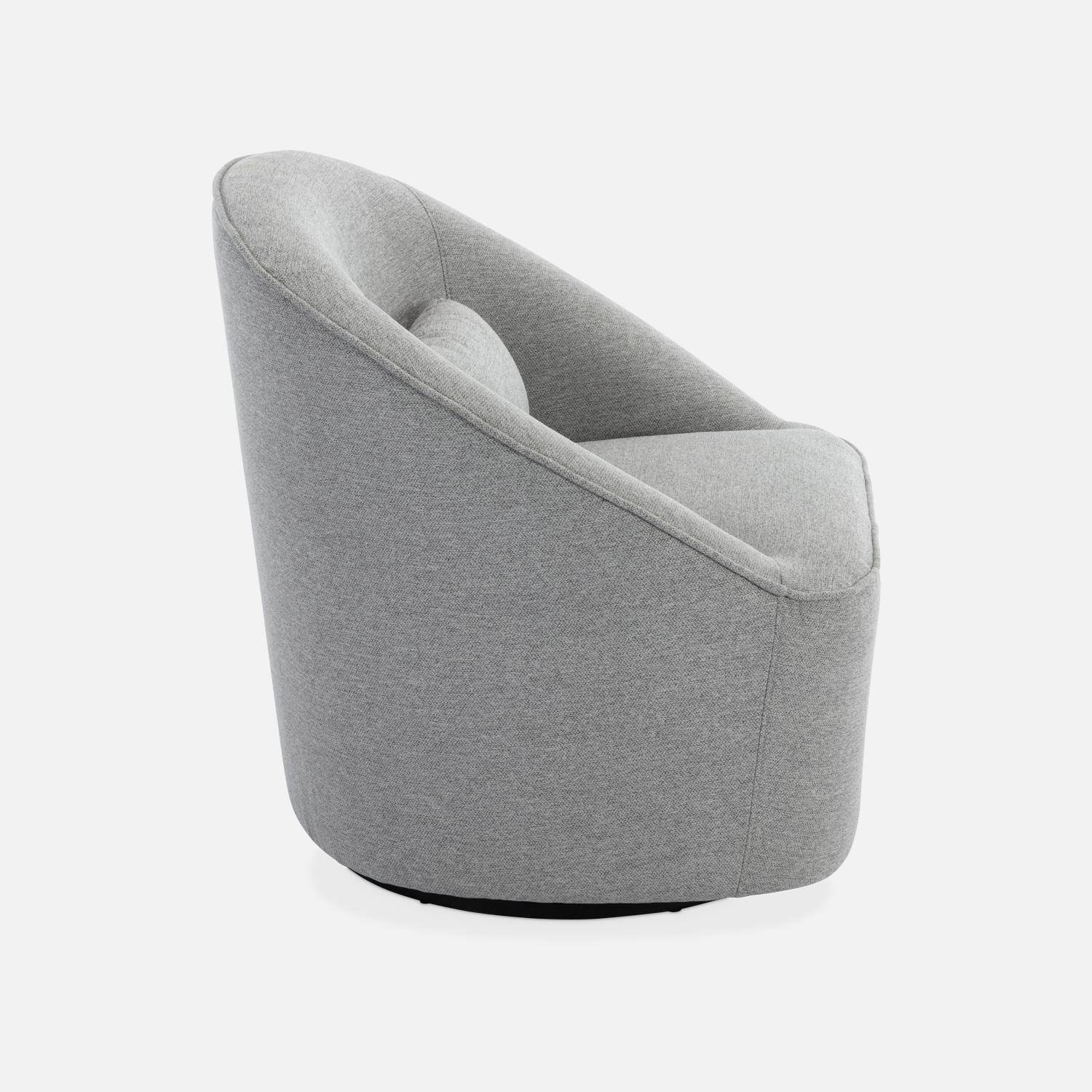 360° draaibare fauteuil, Lana, in lichtgrijze stof, met kussen B 80 x D 73 x H 77cm Photo5