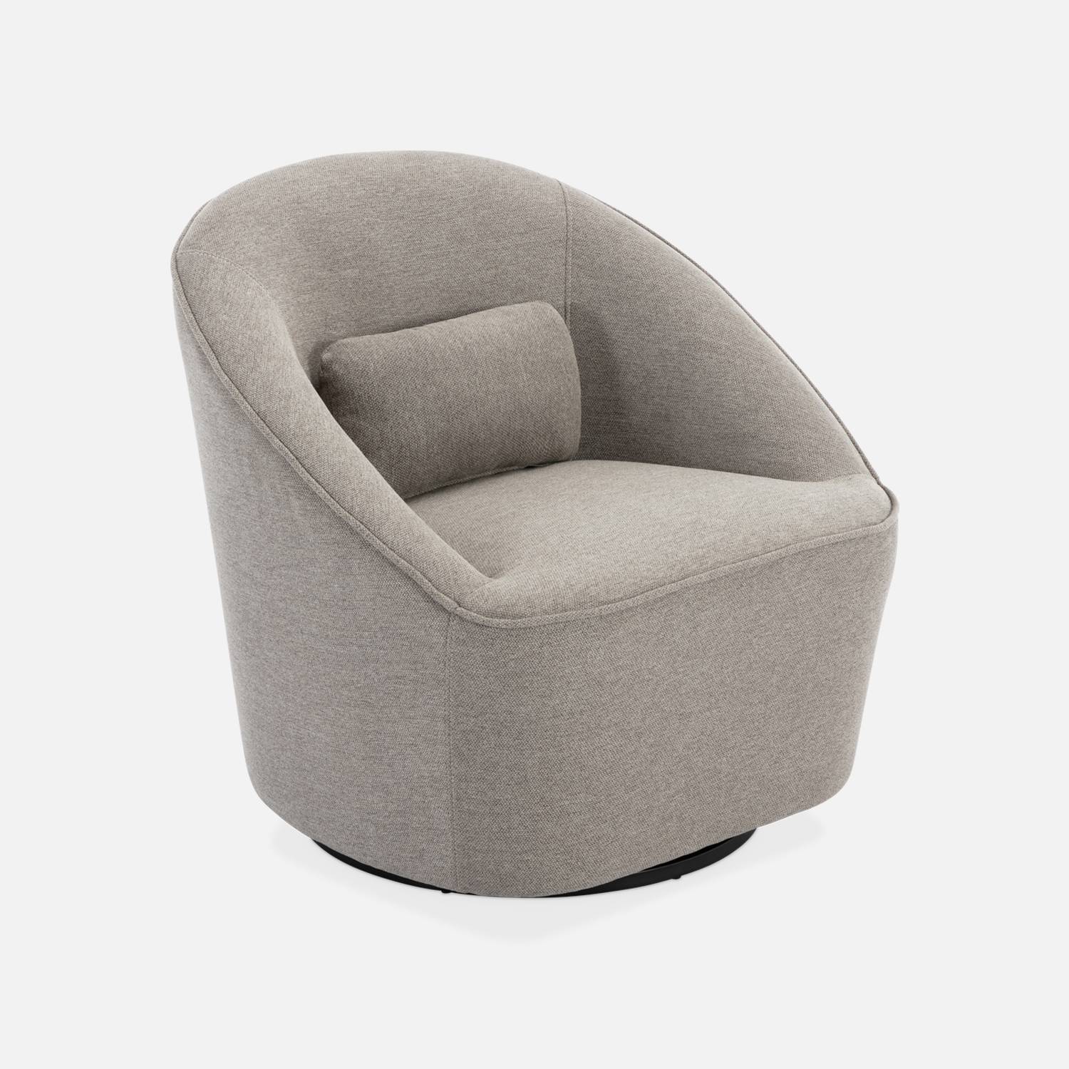 360° draaibare fauteuil in taupe stof l sweeek