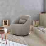 360° drehbarer Sessel mit Stoffbezug in taupe und Kissen, LANA B 80 x T 73 x H 77 cm Photo2