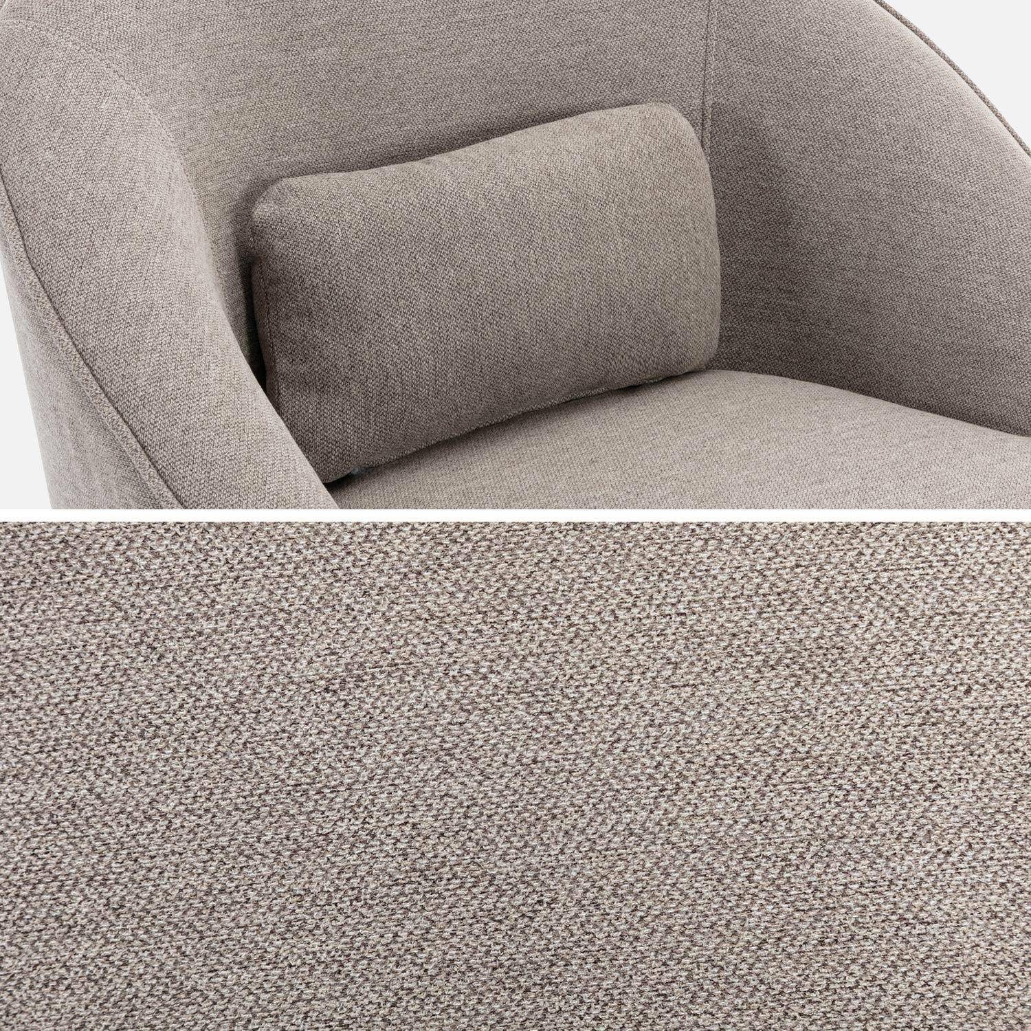 360° draaibare fauteuil, Lana, in taupe stof, met kussen B 80 x D 73 x H 77cm,sweeek,Photo8