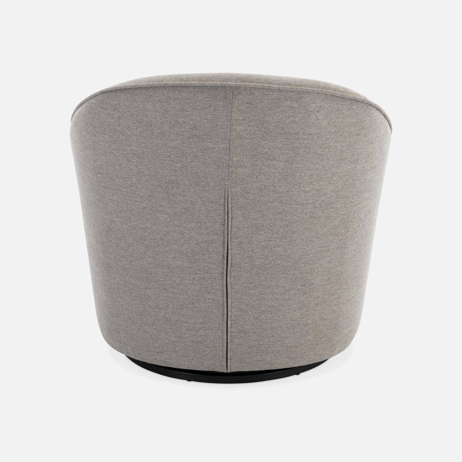 Fauteuil pivotant 360° en tissu grège, avec coussin LANA L 80 x P 73 x H77cm,sweeek,Photo7