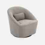 360° drehbarer Sessel mit Stoffbezug in taupe und Kissen, LANA B 80 x T 73 x H 77 cm Photo3
