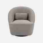 360° drehbarer Sessel mit Stoffbezug in taupe und Kissen, LANA B 80 x T 73 x H 77 cm Photo4