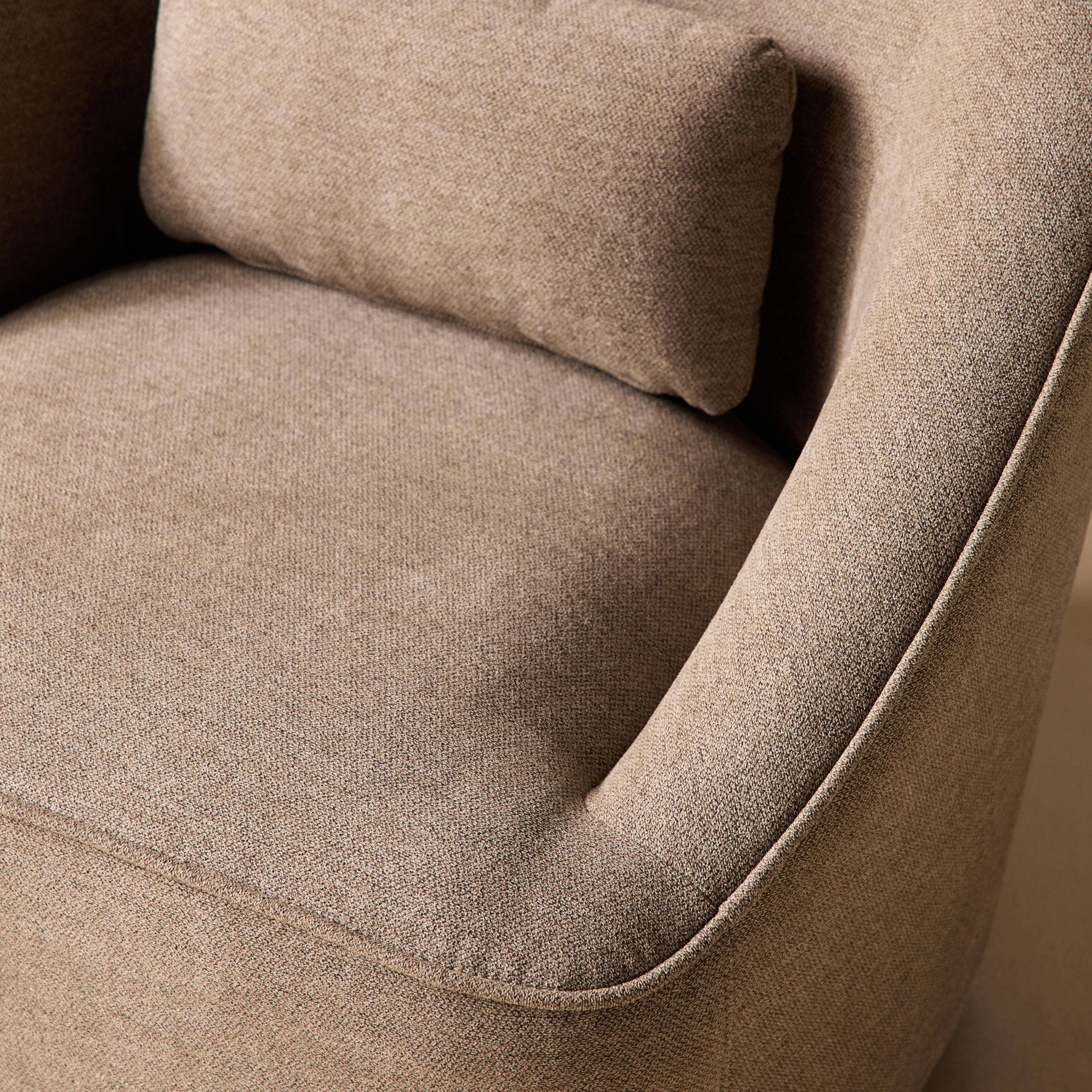 360° draaibare fauteuil, Lana, in taupe stof, met kussen B 80 x D 73 x H 77cm,sweeek,Photo4