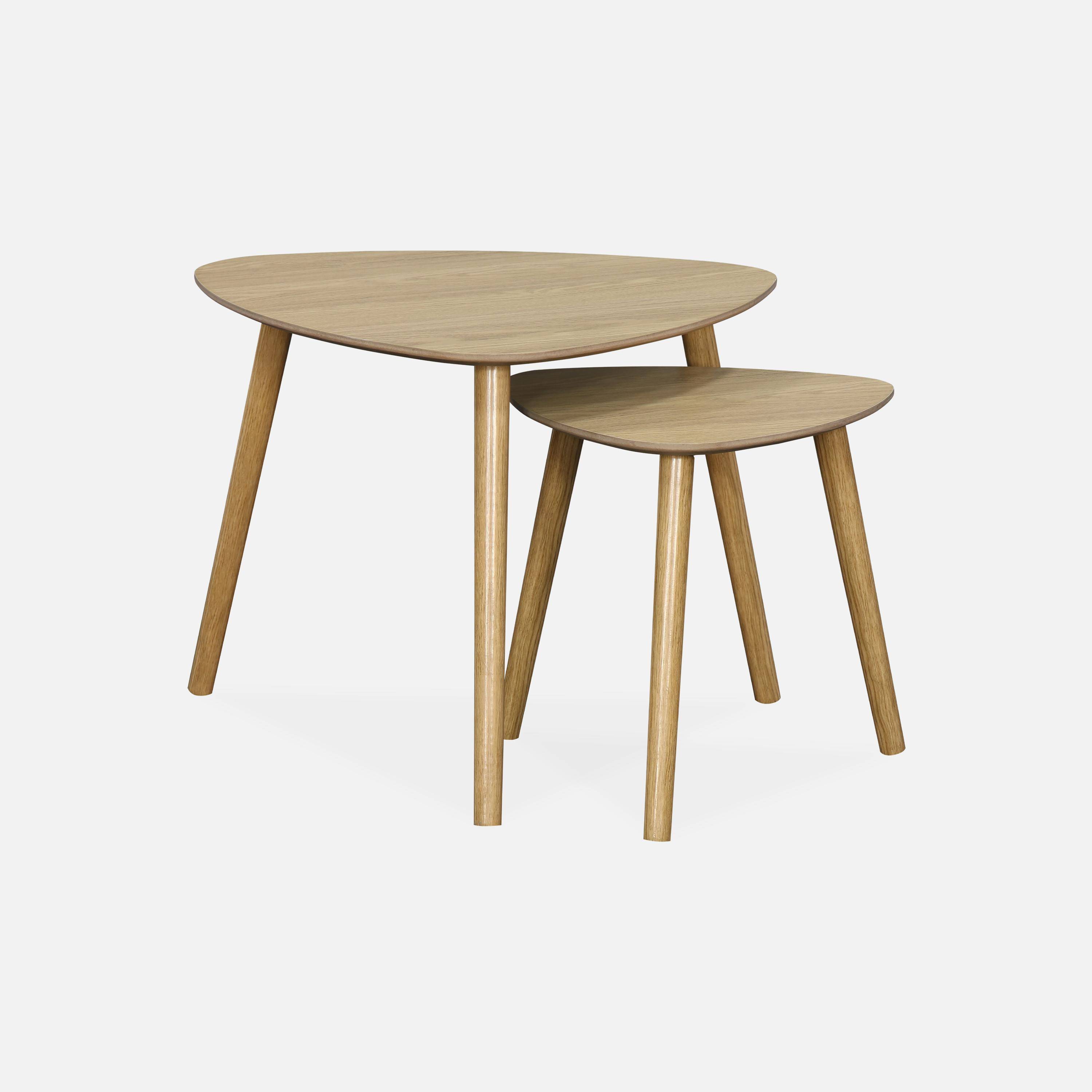 2er Set Couchtische mit naturfarbenem Holzdekor l sweeek
