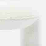 Tabouret, pouf bouclette texturée blanche L 44 x P 44 x H 42cm -SHAWN Photo4