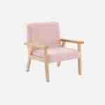 Kinderfauteuil in hout en roze boucléstof, Isak, B 47 x D 43,5 x H 50cm Photo4