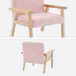 Kinderfauteuil in hout en roze boucléstof, Isak, B 47 x D 43,5 x H 50cm Photo6