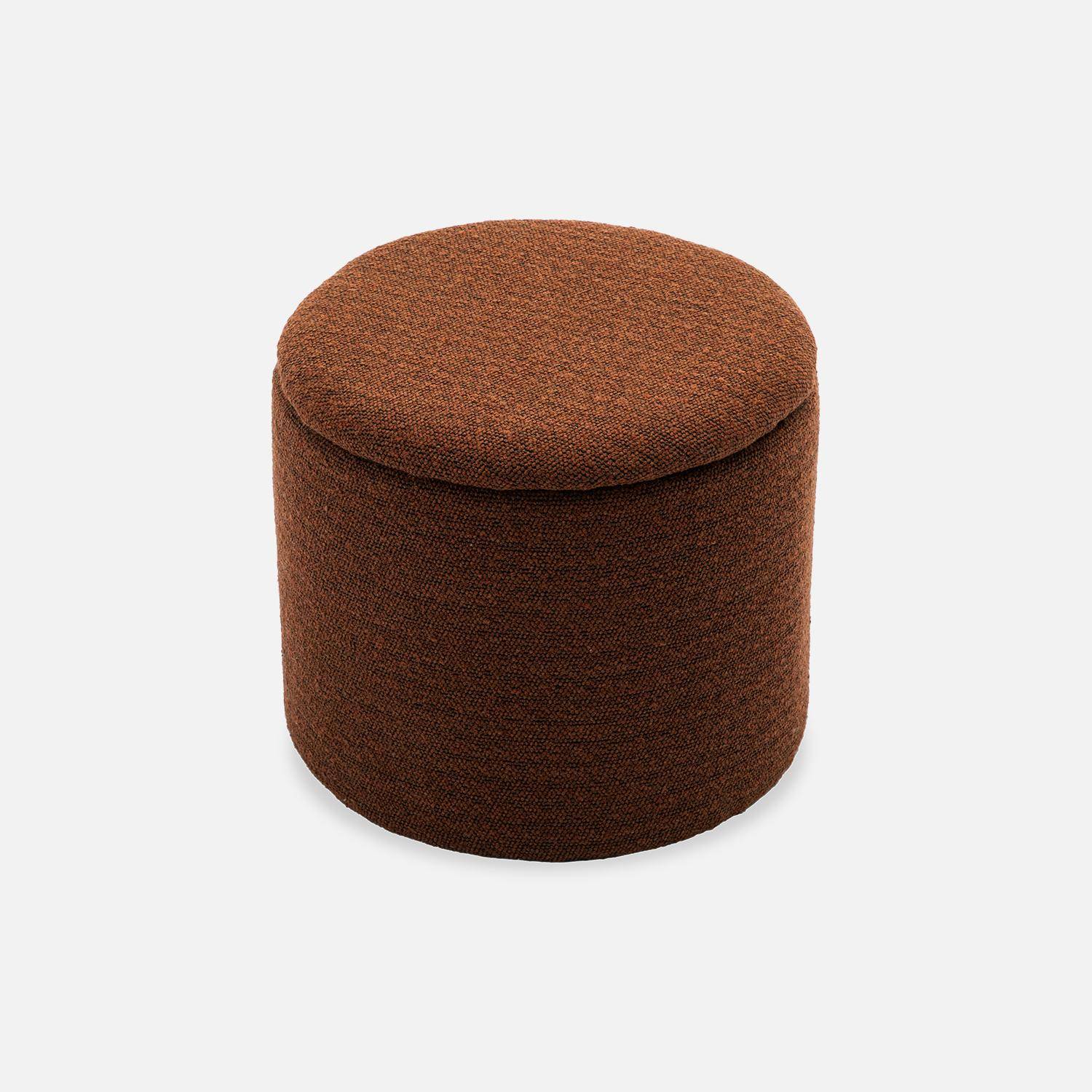 Terracotta Stripes Quilted Pouf- Medium main image 1