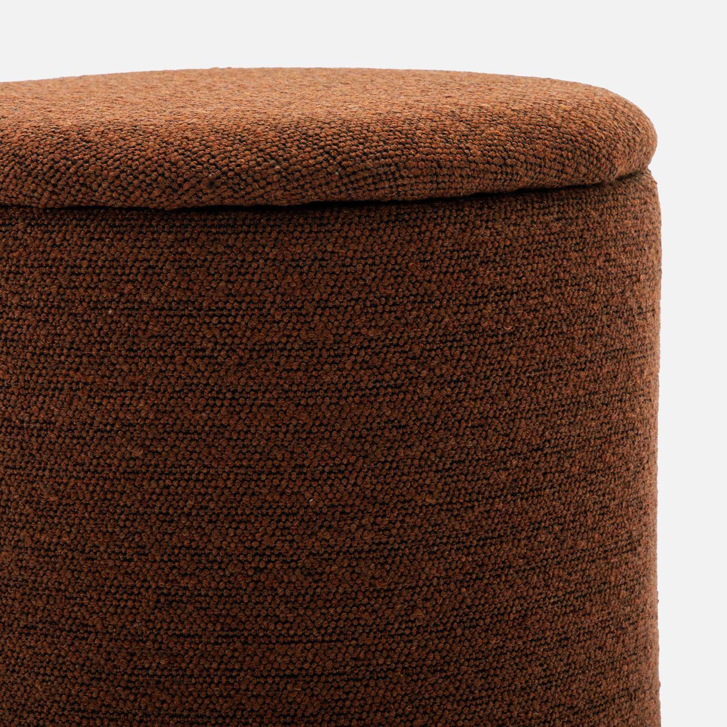 Pouf terracotta en tissu avec rangement pour coussins ou plaids ,sweeek,Photo5
