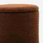 Pouf terracotta en tissu avec rangement pour coussins ou plaids  Photo5