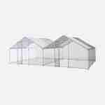 Omheining voor kippenhok, 24 m² - Gegalvaniseerd staal, dak van waterdicht en UV-bestendig zeildoek, deur met klink Photo3