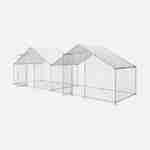 Enclos pour poulailler 2x6m² - Babette - Volière en acier galvanisé, bâche de toit imperméable et anti UV, porte avec loquet, enclos pour animaux 6x2m Photo3